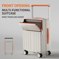 La nouvelle valise à poignée large pour femmes est une valise de 20 pouces à grande capacité avec une ouverture à l'avant de la poignée