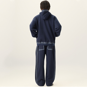 Ensemble sweat à capuche et pantalon de survêtement vierge avec logo personnalisé 2025 <span class=keywords><strong>vêtements</strong></span> d'hiver <span class=keywords><strong>pour</strong></span> hommes <span class=keywords><strong>vêtements</strong></span> de rue ensemble de pantalons et sweat à capuche <span class=keywords><strong>vêtements</strong></span> <span class=keywords><strong>pour</strong></span> hommes pull-over - Product Image 4