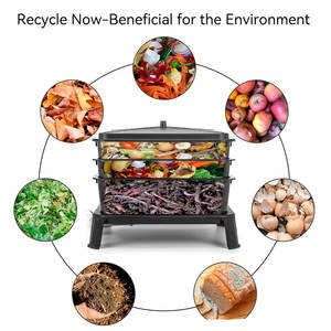 Boîte à vers boîte à compostage jardinage jardin extérieur engrais organique ménage cuisine déchets <span class=keywords><strong>maison</strong></span> vers de terre ver - Product Image 2