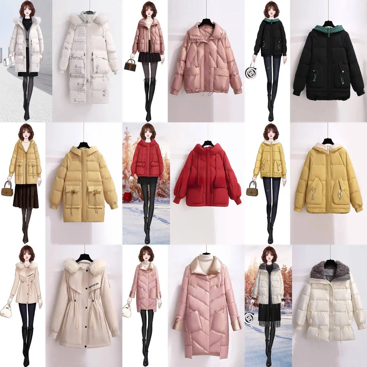 factory women's outerwear spot customized winter women's hooded zippered down jacket