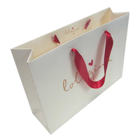Sacs cadeaux en papier avec logo personnalisé imprimé, poignées en ruban, sacs de shopping mats de luxe