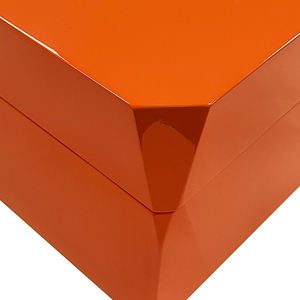 Exquisita Caja de Reloj de Madera Naranja Brillante, Rectangular, de Alta Gama, Ecológica, Hecha a Mano, con Logotipo Personalizable, Reciclable, Modelo DS - Product Image 3