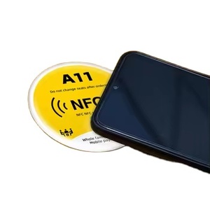 粘着ステッカー13.56Mhz NFCアクリルタグURLエンコードタグ印刷可能NFC /QR注文テーブルメニュータグ - Product Image 1