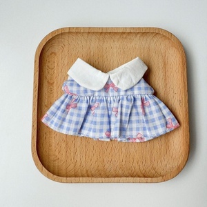 Robe de poupée en coton à imprimé floral, col blanc, 17 cm, robe de style occidental pour poupées en peluche - Product Image 5