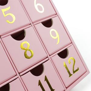 Boîte de calendrier de l'avent vide personnalisée Crown Win, 12 jours, pour la beauté, le maquillage, les bijoux, l'emballage, les boîtes en papier mystère, les bonbons indiens - Product Image 3