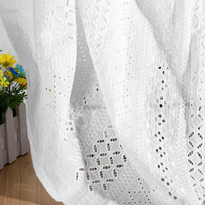 नई महिलाओं के घर के कपड़े पूरे कपास से बुना हुआ खोखला फूल का कपड़ा 120 जीएसएम वेफ्ट हनोफू टेबलटॉप ड्रेस निर्माता थोक लड़कियां - Product Image 4