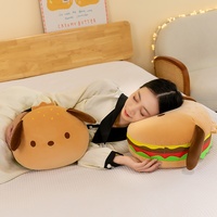 Peluche chien hamburger en coton PP, design chiot mignon, coussin anti-stress, dossier de lit, cadeau d'anniversaire