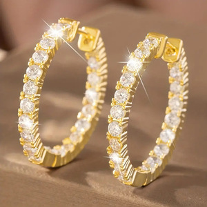 Orecchini scintillanti intarsiati per donna, eleganti gioielli per abiti da festa, gioielli alla moda per le orecchie - Product Image 2