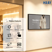 HRAY Lecteur numérique mural LED rétroéclairé 43 pouces avec mise à jour du contenu via clé USB et Wi-Fi pour affichage de nouvelles publicités en salon, compatible OEM ODM