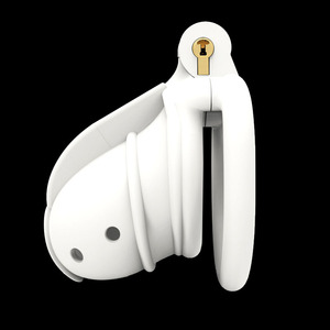 อุปกรณ์ล็อคองคชาตชายแบบวงแหวนโค้ง/แบน สีดำ/ขาว ทำจากพลาสติก ขนาดเล็ก สำหรับผู้ชายอายุ <span class=keywords><strong>18</strong></span> ปีขึ้นไป - Product Image 3