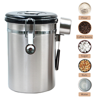 Wholesale Stainless Steel Tea Coffee Sugar Canisters Set Airtight With Valve