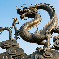 Grande Statue de Dragon Chinois en Bronze Personnalisé Métal Sculpté Coulé Style Traditionnel Décoration de Jardin Extérieur