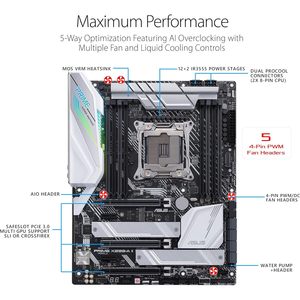 Carte mère ATX Prime X299 a II 100% en gros, Intel X299 LGA 2066 DDR4 2133 MHz SATA Triple M.2 USB 3.2 Gen 2 - Product Image 3