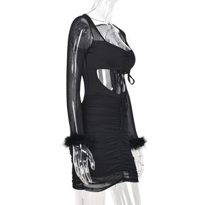 Vestido de manga larga con perspectiva para abrazar la cadera, uniforme apasionado, camisón de chica madura, lencería de noche Sexy para mujeres <span class=keywords><strong>tetonas</strong></span> - Product Image 4