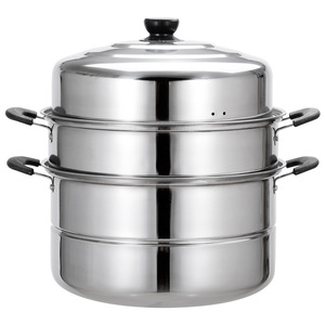 Vaporera de Acero Inoxidable de 28 cm, de Tres Niveles, Doble Capa, para Sopa, Juego de Regalo, Ecológica, Solo Lavar a Mano - Product Image 2