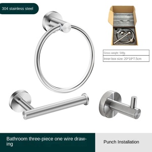Kit <span class=keywords><strong>de</strong></span> Baño <span class=keywords><strong>de</strong></span> Acero Inoxidable, Ganchos <span class=keywords><strong>de</strong></span> Pared, Percheros para Papel Higiénico, Toallas, Venta al por Mayor - Product Image 6
