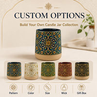 Pot à bougie en céramique vide, style Moyen-Orient, cylindrique, émaillé, pour décoration aromatique domestique, vente chaude