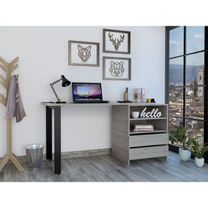 Light Gray 2-Drawer 2-Shelf <b>Computer</b> Writing <b>Desk</b> - Product Image 1