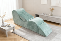 Canapé-lit inclinable compressé pour la plage et le bord de piscine, en éponge, design moderne, avec revêtement en velours, pour salon de massage et salon de manucure