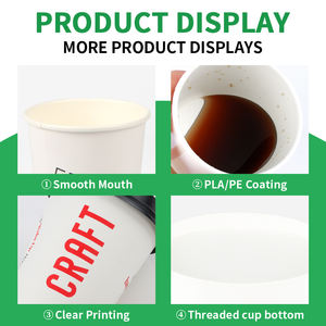 แก้วกาแฟกระดาษพรีเมียม ฉนวนกันความร้อน สีดำ ผนังสองชั้น รีไซเคิลได้ สำหรับกาแฟร้อน ชา ใช้แล้วทิ้ง พร้อมฝาปิด - Product Image 2