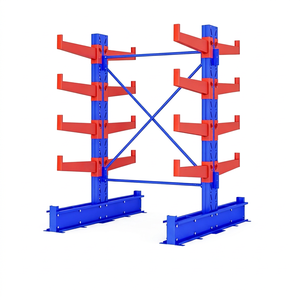 Estantería Cantilever Doble de 5 Niveles, Acero con Recubrimiento en Polvo Azul, Sistema de Almacenamiento Industrial Ajustable - Product Image 1