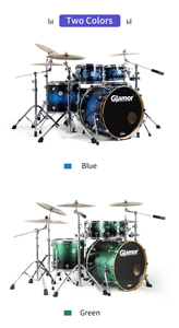 Glamour Professionelle Tragbare Schlagzeug-Sets Hochwertige Musikinstrumenten-Serie Grüne Blaue Scheinwerfer-Tamburin-Schlagzeug-Sets - Product Image 4