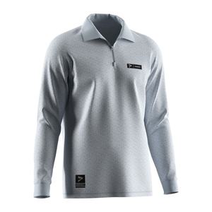 Camiseta Casual Ecológica Sublimada, Camiseta Blanca de Manga Larga Tipo Polo para Hombre con Cierre y Cuello Alto - Product Image 3