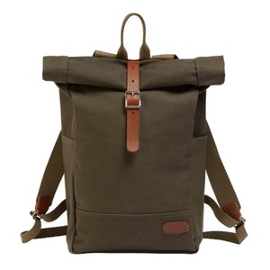 Free sample Customized Roll-Top <b>Backpack</b> with <b>Black</b> Print Design for Women's Casual Sports Laptop for Outdoor Activities - Product Image 5