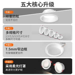 ไฟดาวน์ไลท์ LED แบบฝัง 3W รุ่นใหม่ วัสดุอะลูมิเนียม แสงสีขาวกลางวัน 5000K มุมลำแสง 120 องศา IP65 ปรับได้ ใช้ภายในอาคาร CRI90 สูง - Product Image 2