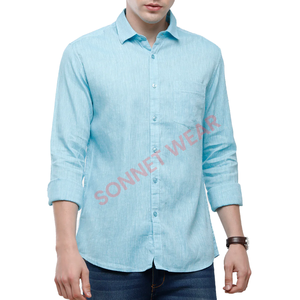 เสื้อเชิ้ตแขนยาวผ้าทอของผู้ชายที่มีสไตล์สวมใส่สบายและทนทานเหมาะสำหรับสวมใส่อย่างเป็นทางการและนอกสถานที่ - Product Image 1