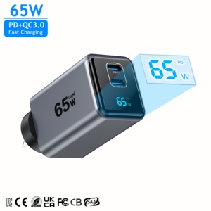 Kyt 65W Gan Nhanh Chóng Sạc Pd QC 3.0 USB-C Loại C Multiport Tường Adapter Với Thông Minh Hiển Thị Kỹ Thuật Số Cho Điện Thoại Máy Tính Xách Tay Máy Tính Bảng - Product Image 2