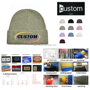 Gorro de Punto de Lujo con Logotipo Personalizado OEM, Gorro Multifuncional Cálido para Otoño/Invierno, Diseño Jacquard, Mezcla de Lana, para Esquí y Deportes - Product Image 2