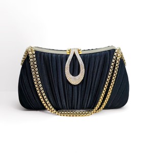 Nouveau sac de soirée plissé, sac à main de couleur unie, simple, élégant, tendance, pour cheongsam, banquet, mariage, fête, pour femmes - Product Image 3