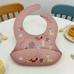 Babero de Silicona Suave de Grado Alimenticio, Lavable y de Alta Calidad, con Diseño de Dibujos Animados Personalizado, Ecológico para Niños - Product Image 2