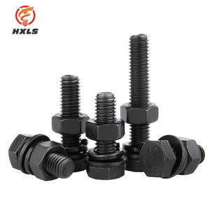 Vente en gros de boulons et d'écrous hexagonaux en acier de haute qualité DIN933 DIN931UNC M6-M36 M10, grades 8.8, 10.9, 12.9, finition oxyde noir - Product Image 3