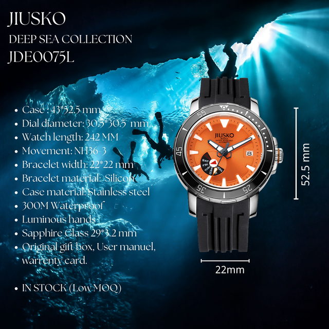 High Quality NH36 Japanese Movement Luxury Mens Silicone Band Diving Watch Automatic Mechanical Dive Watches