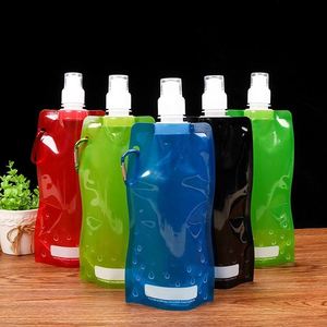 Sac d'eau pliable et portable pour sports de plein air, camping, randonnée, concerts, 480 ml, écologique - Product Image 1