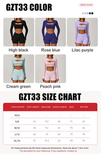 여성용 초단파 컷 아웃 운동 자르기 탑 요가웨어 가슴 중공 긴 소매 브래지어 탑 운동 체육관 셔츠 스포츠 요가 탑 체육관 - Product Image 2