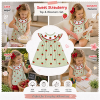 Robe pour filles personnalisée, imprimé fraises, brodée, 100% coton doux, certifiée CPSIA CPC, fabriquée par Puresun Top Factory, 6-12 ans