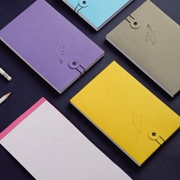 Blocs de notes en papier créatifs et colorés avec logo personnalisé, 100 feuilles, feuilles mobiles, bloc-notes vierges avec couverture gaufrée pour usage professionnel ou cadeau.