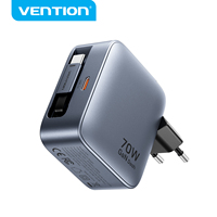 Chargeur d'ordinateur Vention 2 ports GaN, chargeur USB-C pour ordinateur portable, chargeurs de téléphone portable, charge rapide