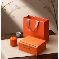 Caja de Regalo de Té 4 en 1 Preferida de la Era Yilu Lingxian, Caja Vacía para Té Negro de Espino y Té Rojo de Árbol Antiguo, Papel Especial con Serigrafía
