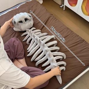 <span class=keywords><strong>Costume</strong></span> de <span class=keywords><strong>squelette</strong></span> de <span class=keywords><strong>dinosaure</strong></span> en coton, masque de crâne de Spinosaurus 3D et colonne vertébrale en peluche pour le cosplay et les jeux d'habillage d'Halloween - Product Image 2