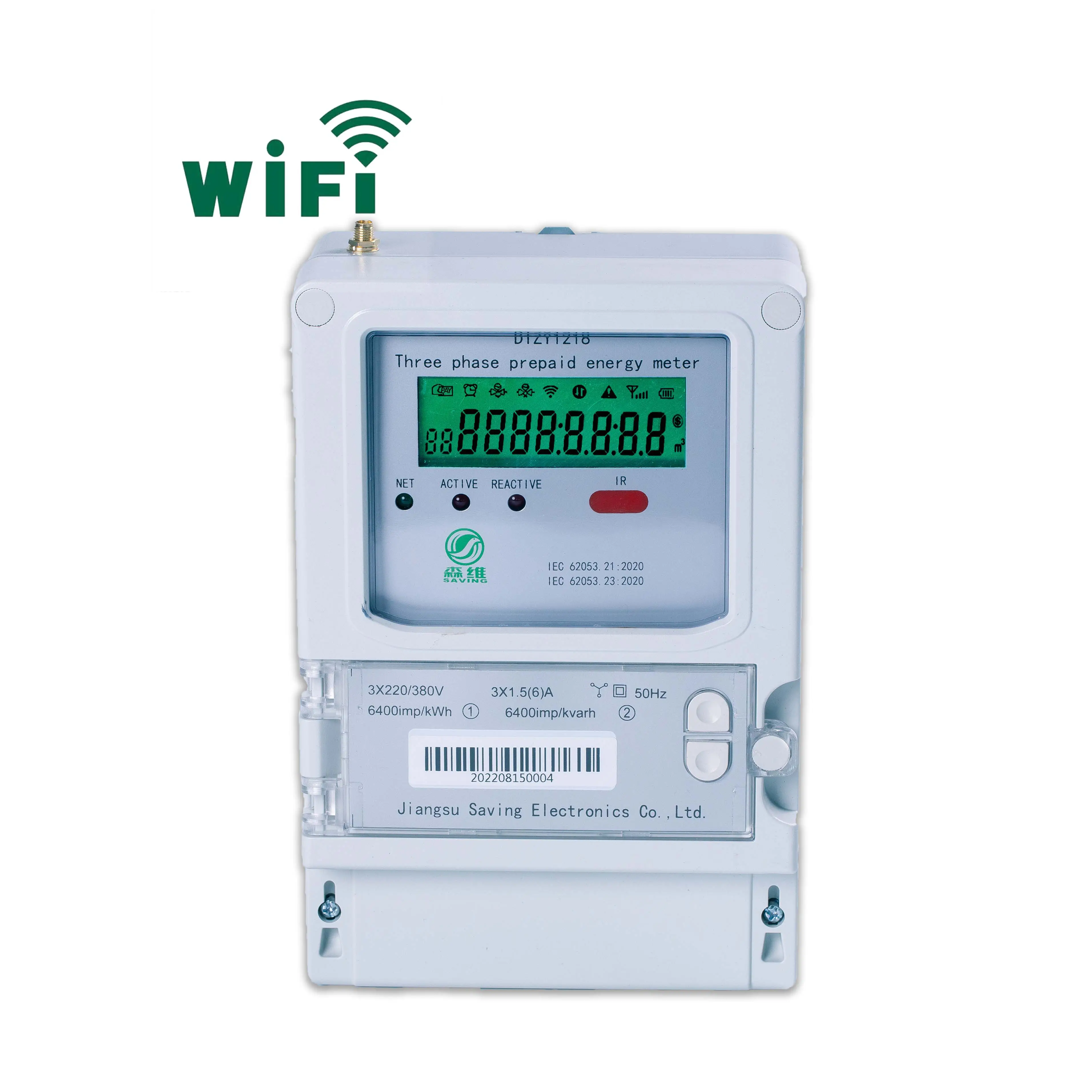 Compteur d'énergie multifonctionnel 220v-380v Wifi Smart Kwh Compteur d'énergie intelligent 3 phases Wifi avec module Rs485/4g/wifi