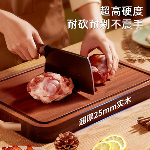 Ascor Ebony Wood Cutting Board Rectangle With Handle Antibacterial For Kitchen Use - Product Image 2