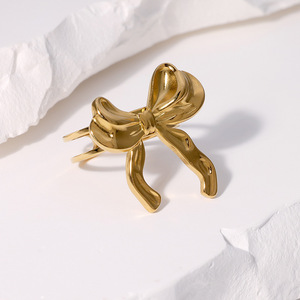 Venta caliente Simple, <span class=keywords><strong>de</strong></span> moda, anillo <span class=keywords><strong>de</strong></span> acero inoxidable con lazo dulce para mujer, estilo <span class=keywords><strong>de</strong></span> nicho <span class=keywords><strong>Instagram</strong></span>, sin decoloración, anillo <span class=keywords><strong>de</strong></span> índice abierto - Product Image 3