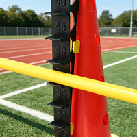Cône de signalisation en PVC de 9 pouces, lot de 5 cônes d'agilité réglables avec échelle de hauteur pour l'entraînement sportif de football/soccer