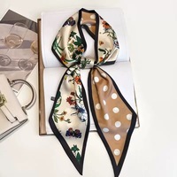 Syal Poliester Jilbab Bermotif Syal Leher Modis Ikat Rambut Diagonal Ikat Pinggang Serbaguna Pita Mengalir Panjang