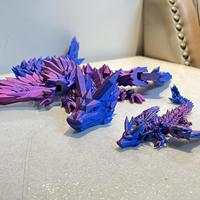 Dragón de Cristal Impreso en 3D Personalizado con Alas, Articulaciones Móviles, Figura de Juguete para Niños, Adorno