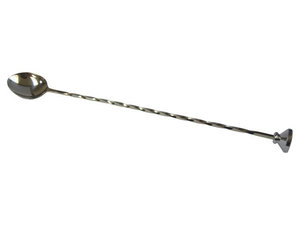 Cuillère de bar réutilisable en acier inoxydable à long manche avec motif en spirale et impressions de logo personnalisées, idéale pour mélanger facilement dans les bars, restaurants, hôtels et à la maison. - Product Image 3